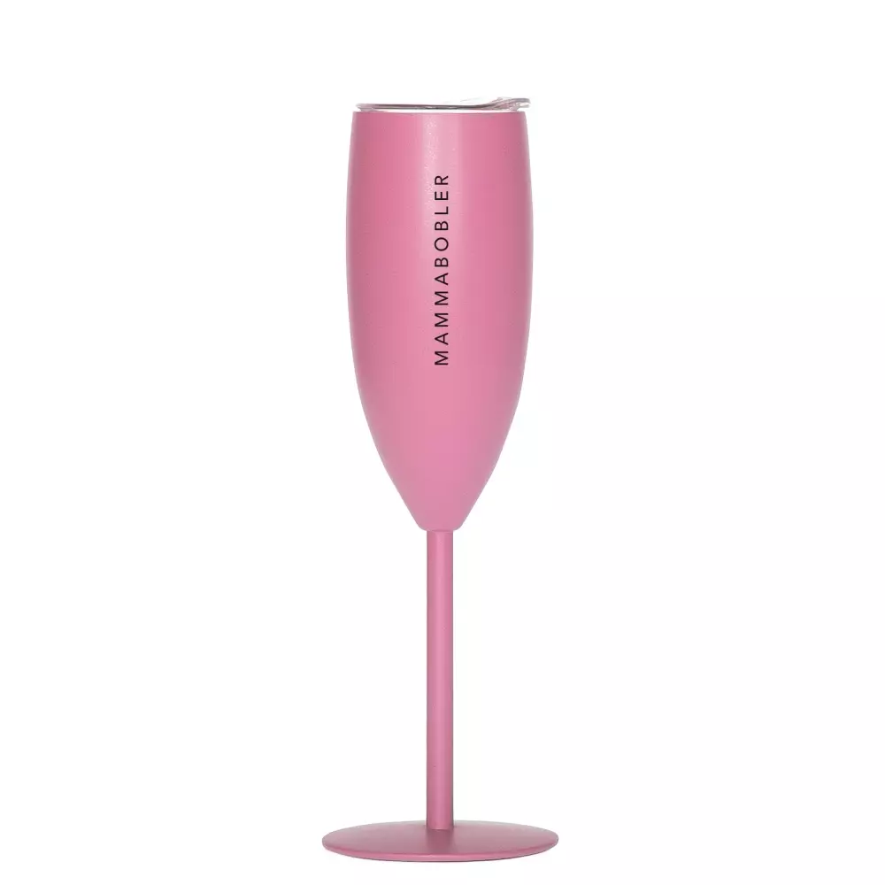 Mammabobler Termo-Champagneglass Lys Rosa