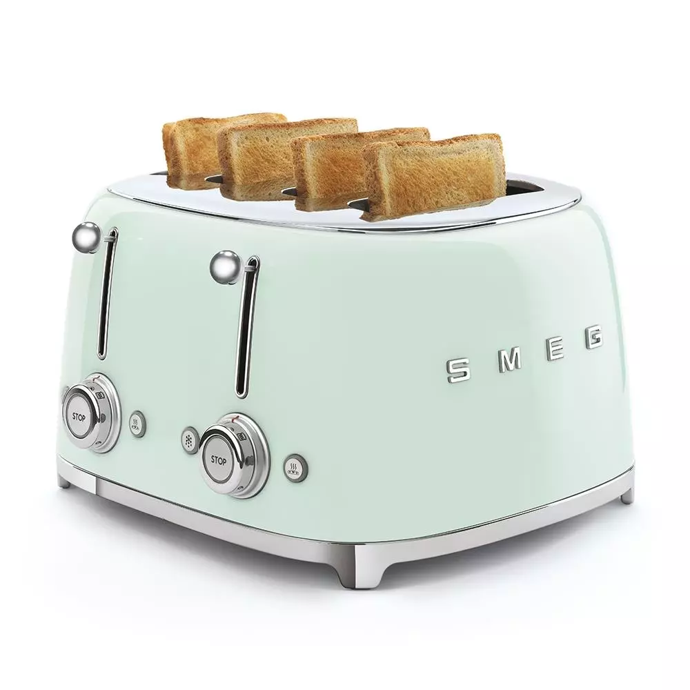 Smeg Brødrister 2000W Pastellgrønn, 8017709263386, 46180188, Kjøkken, Elektrisk, Smeg, Modern House, Smeg Brødrister kva. 4x pastellgrønn