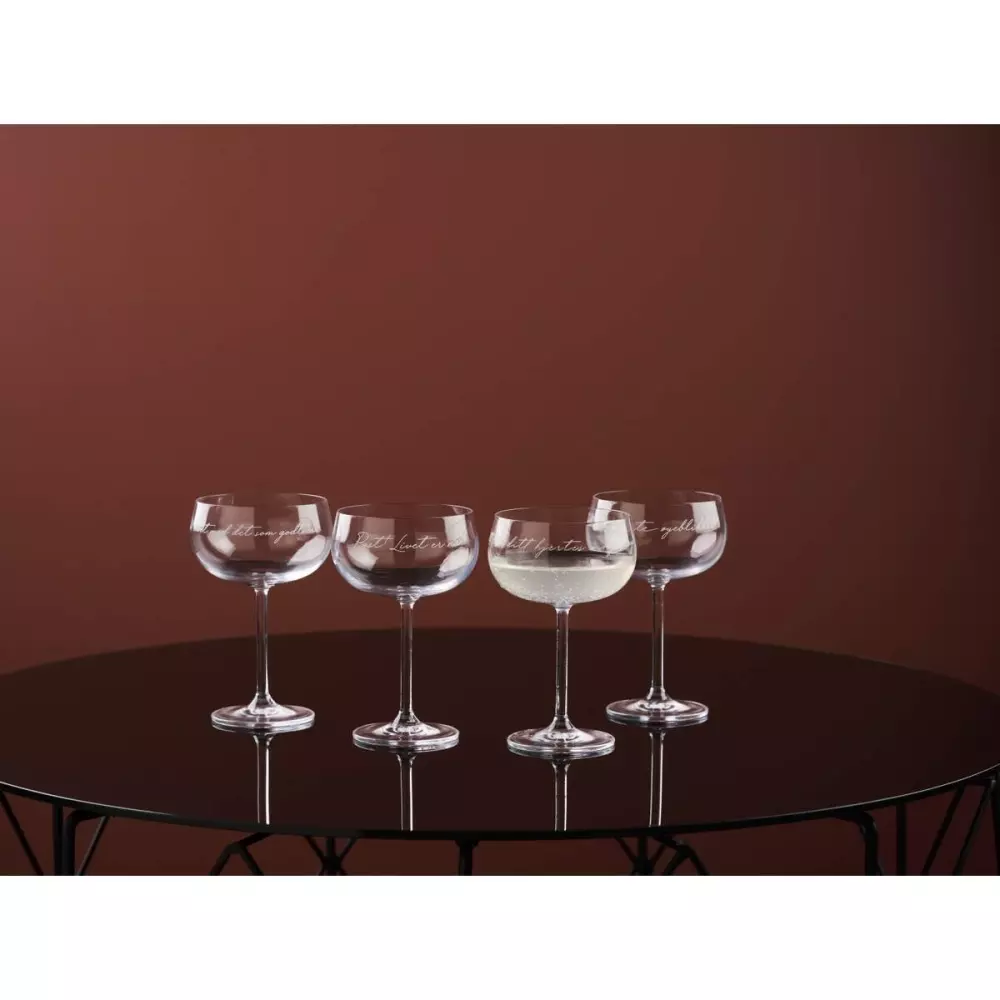Lykketegning - Champagneglass Vingeslag, 7070549127028, 46203398, Kjøkken, Glass, Lykketegning, Modern House, Lykketegning Champagneglass