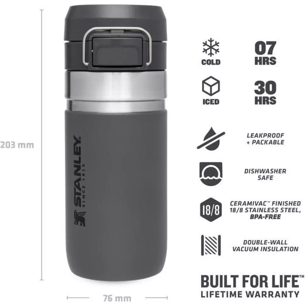 Stanley The Quick Flip Termoflaske 0,47 l Grå, 6939236382700, 46203471, Kjøkken, Termokopper, Stanley, Modern House