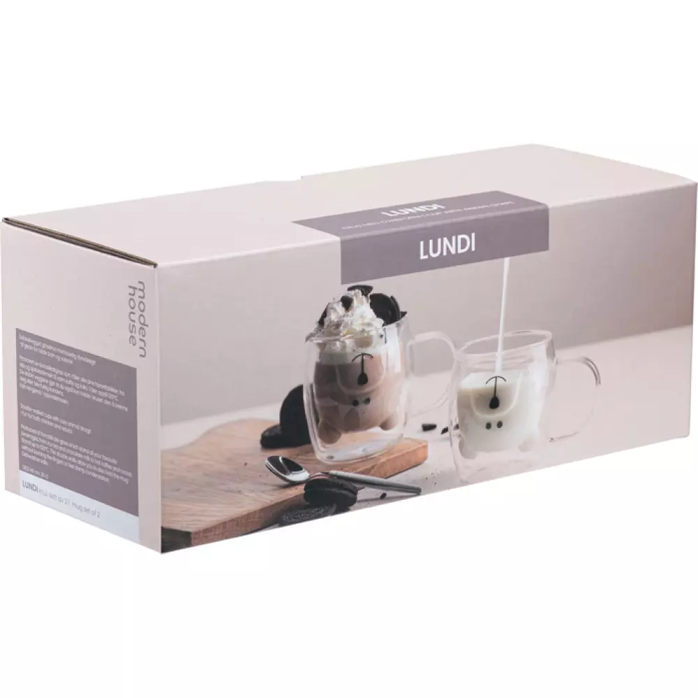 Lundi Kids Krus Teddy 2pk, 7070549195546, 46208195, Kjøkken, Krus og Skåler, Modern House, Lundi Kids us Teddy 2pk