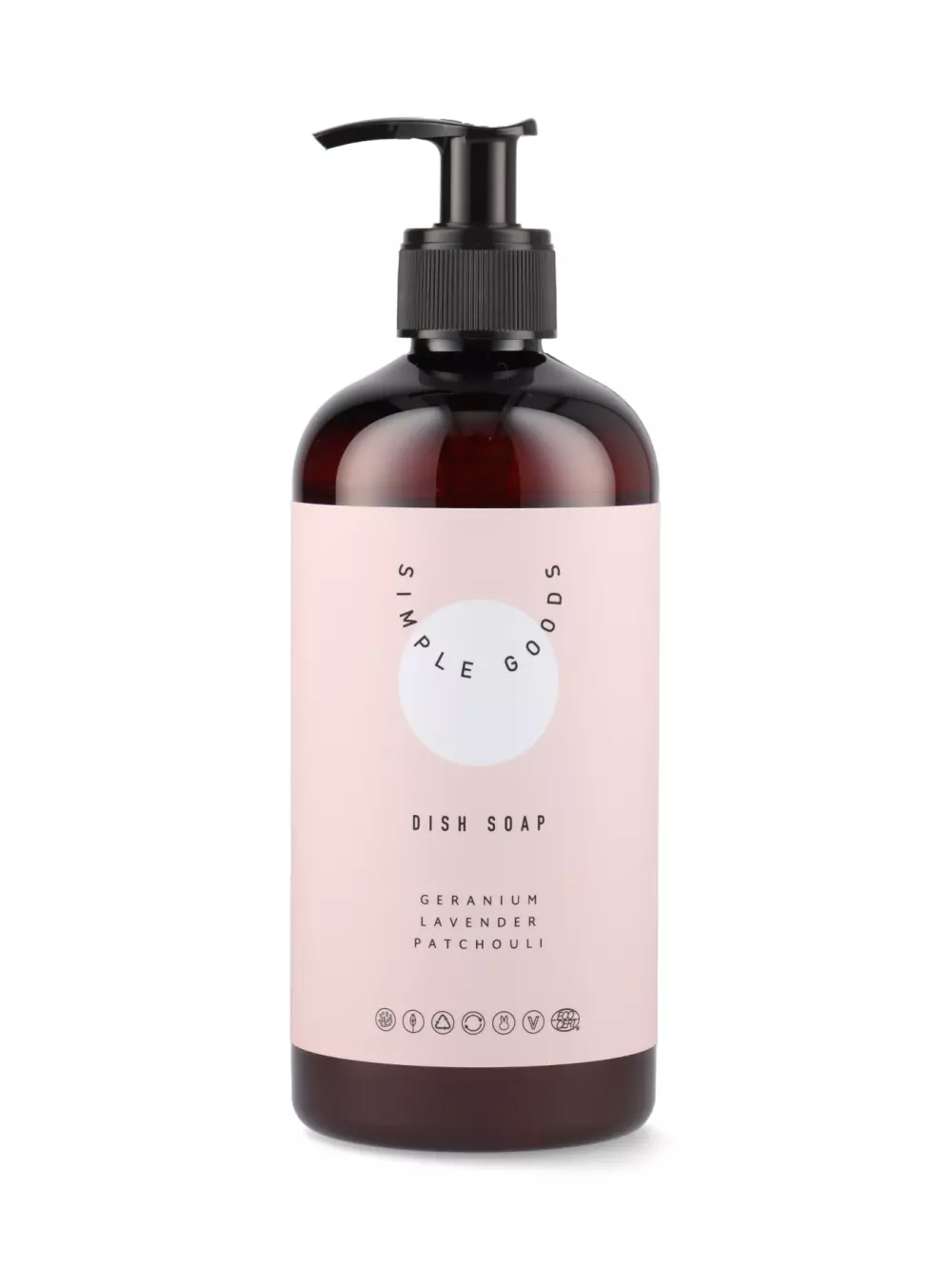 Oppvasksåpe Geranium 450ml, 0604015636294, 50102, Kjøkken, Renhold, Simple Goods, Lene Bjerre, Dish Soap Geranium Lavender Patchouli 450 ml