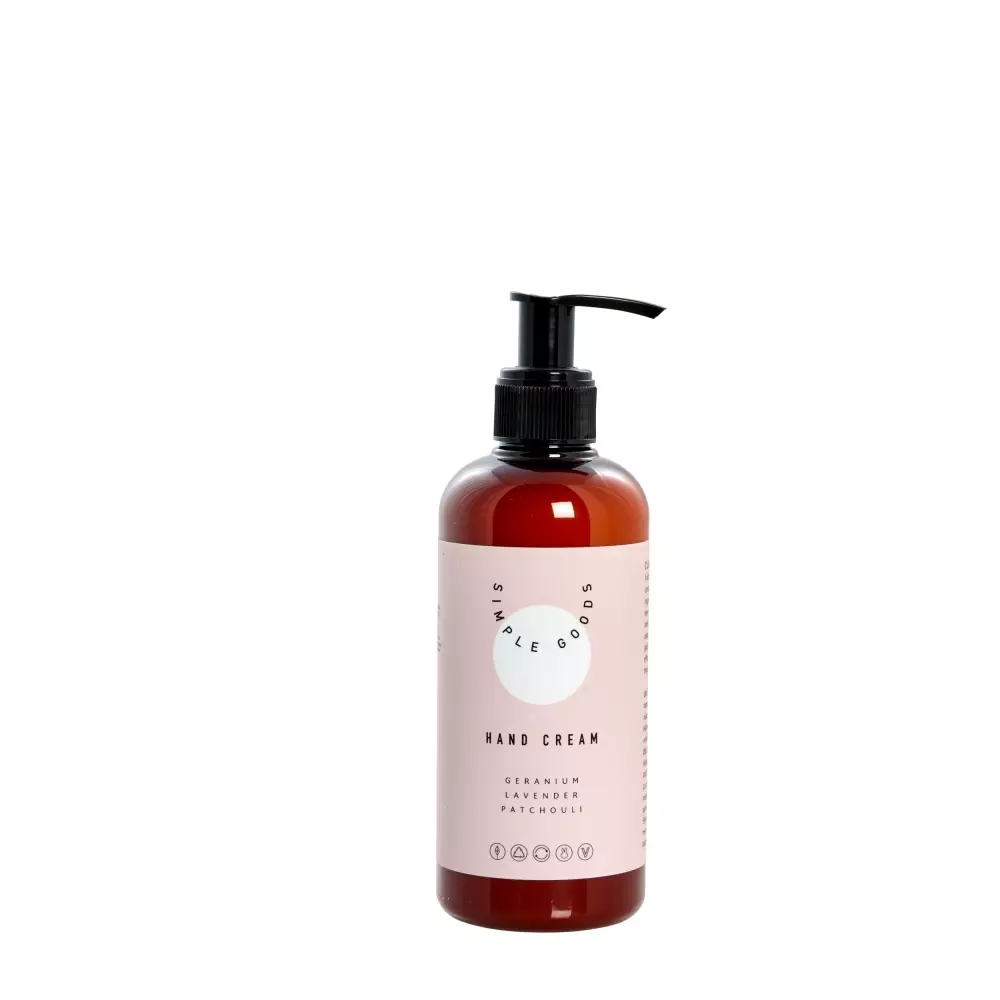 Håndkrem Geranium 250ml, 0700306672979, 50128, Baderom, Hudpleie, Simple Goods, Lene Bjerre, Hand Cream Geranium Lavender Patchouli 250 ml