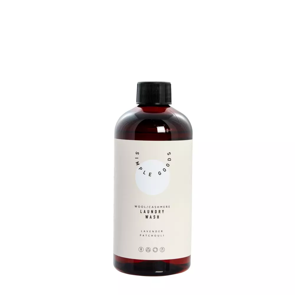 Vaskemiddel Ull og Cashmere 450ml, 0700306673129, 50135, Baderom, Vaskemidler Hus, Simple Goods, Lene Bjerre, Laundry Wash Wool and Cashmere Lavender Patchouli 450 ml