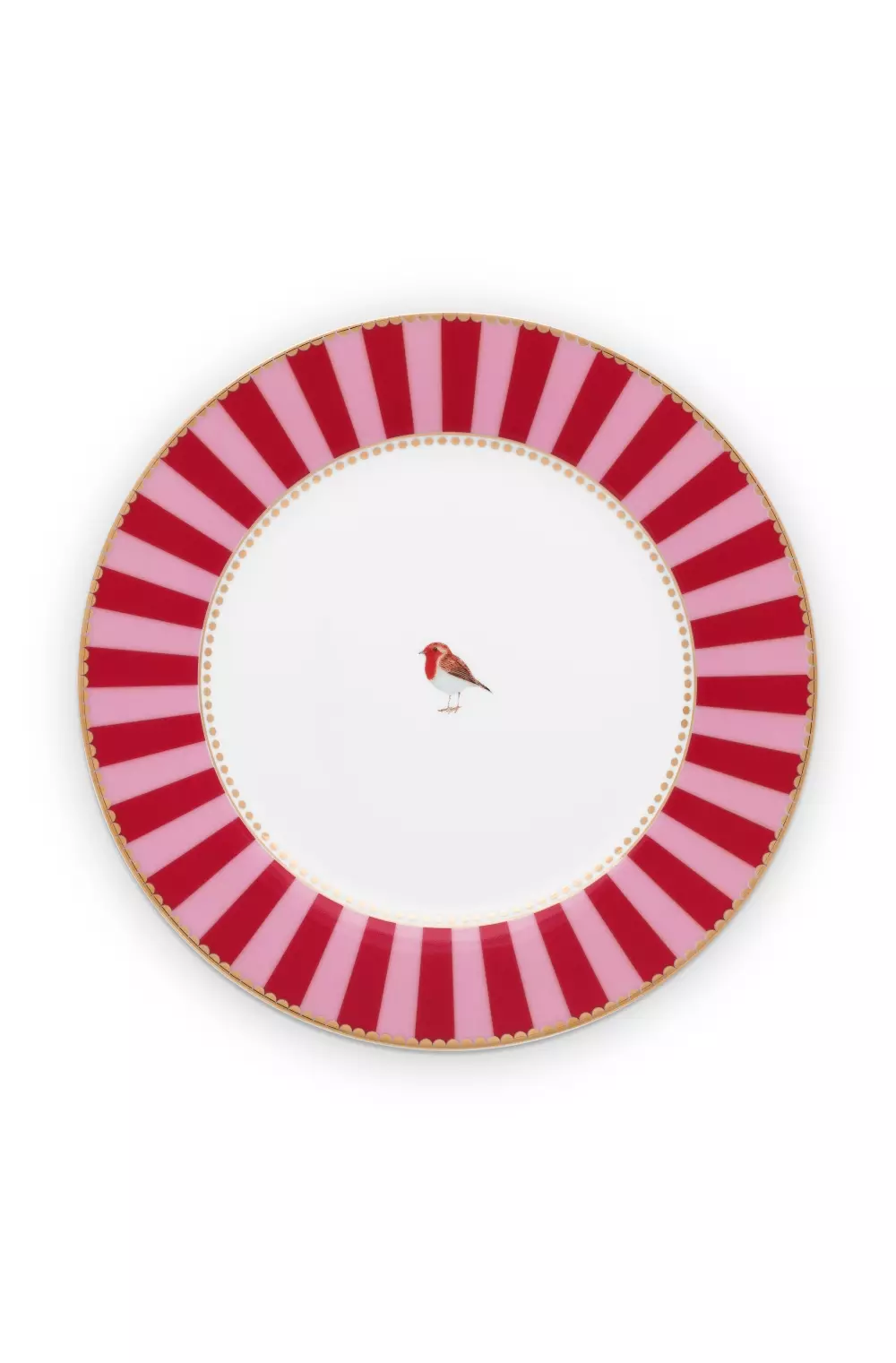 Plate Love Birds Stripes Red-Pink 21cm