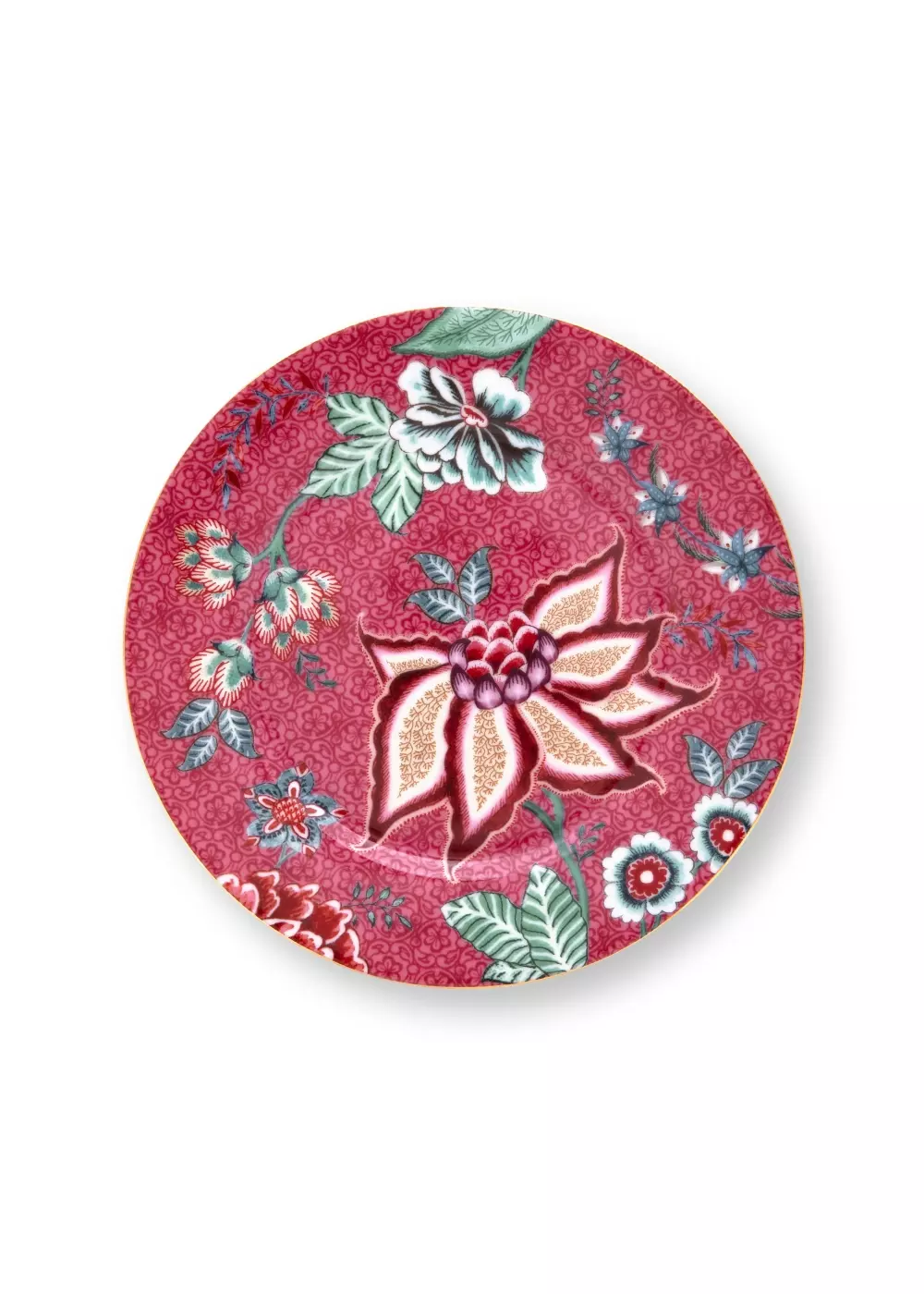 Plate Flower Festival Dark Pink 17cm, 8720604945577, 51.001.294, Kjøkken, Serviser, Pip Studio, New Edition Home bv