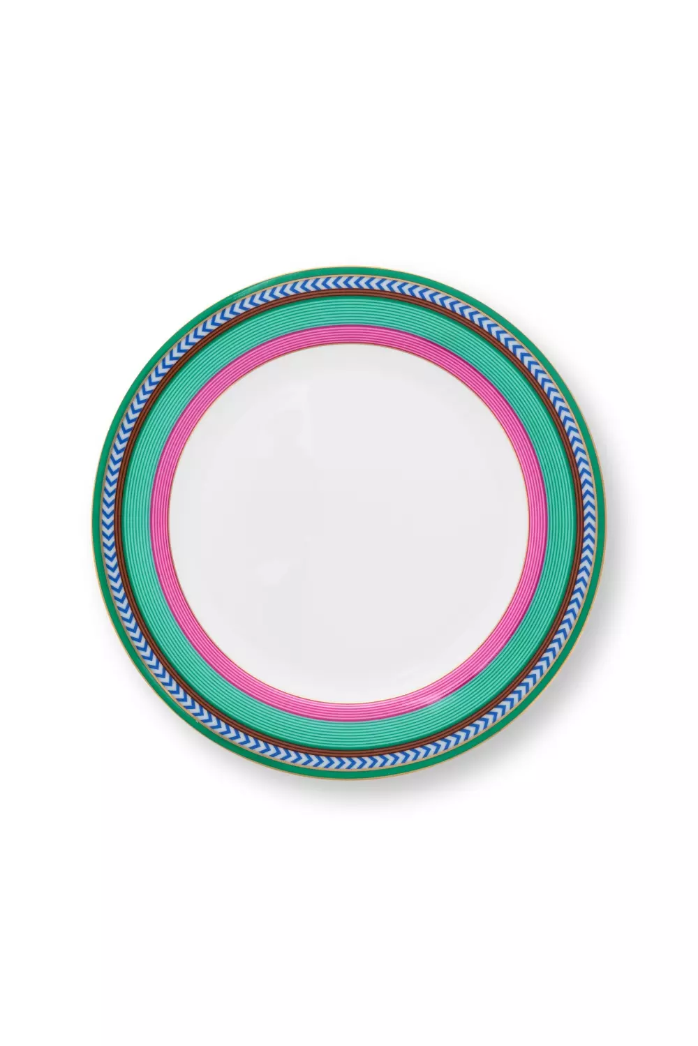 Plate Chique Stripes Pink-Green 23cm