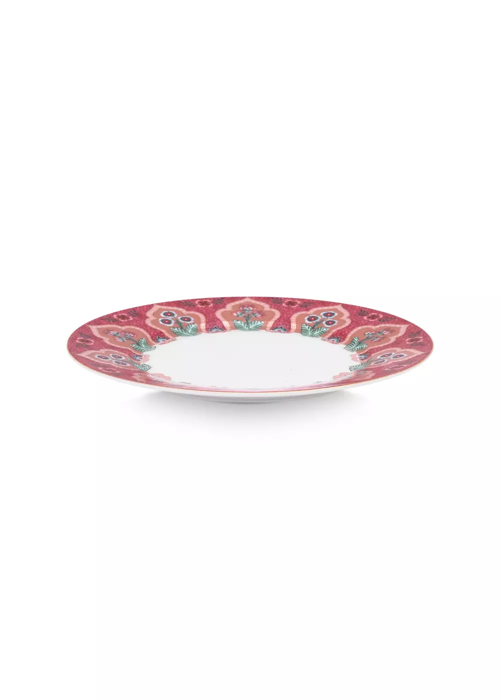 Set/4 Plates Flower Festival Deco Dark Pink 21cm