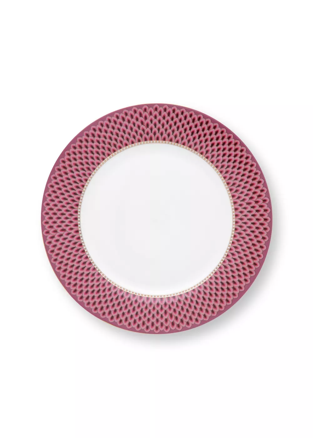 Set/4 Plates Flower Festival Scallop Dark Pink 26.5cm