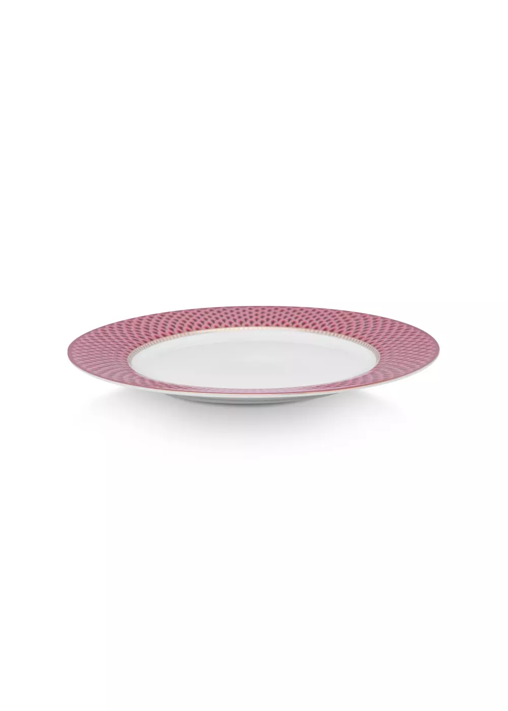 Set/4 Plates Flower Festival Scallop Dark Pink 26.5cm