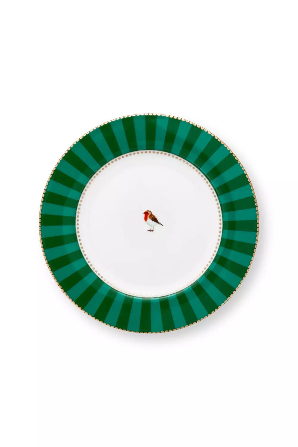 Plate Love Birds Stripes Emerald-Green 17cm