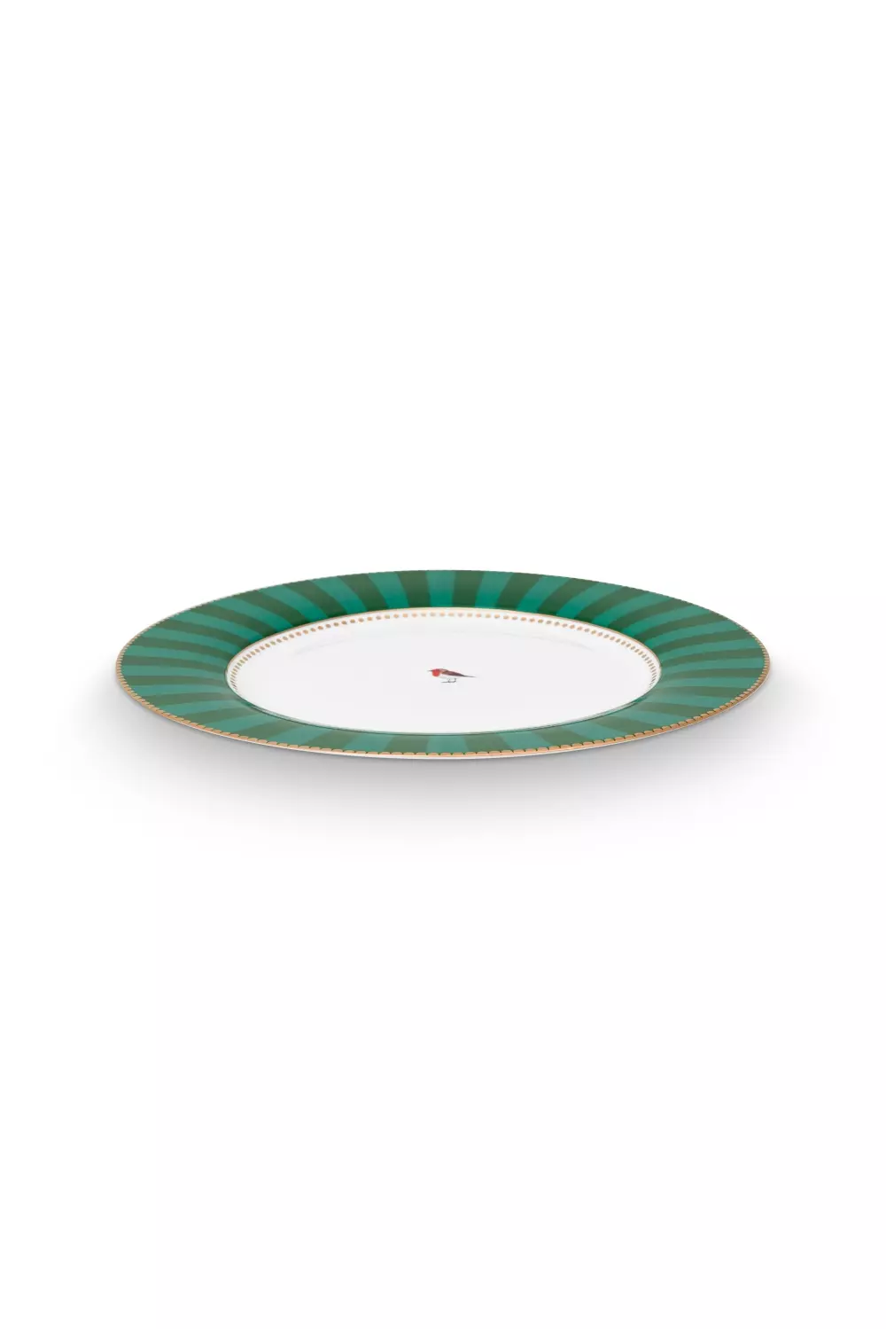 Plate Love Birds Stripes Emerald-Green 17cm