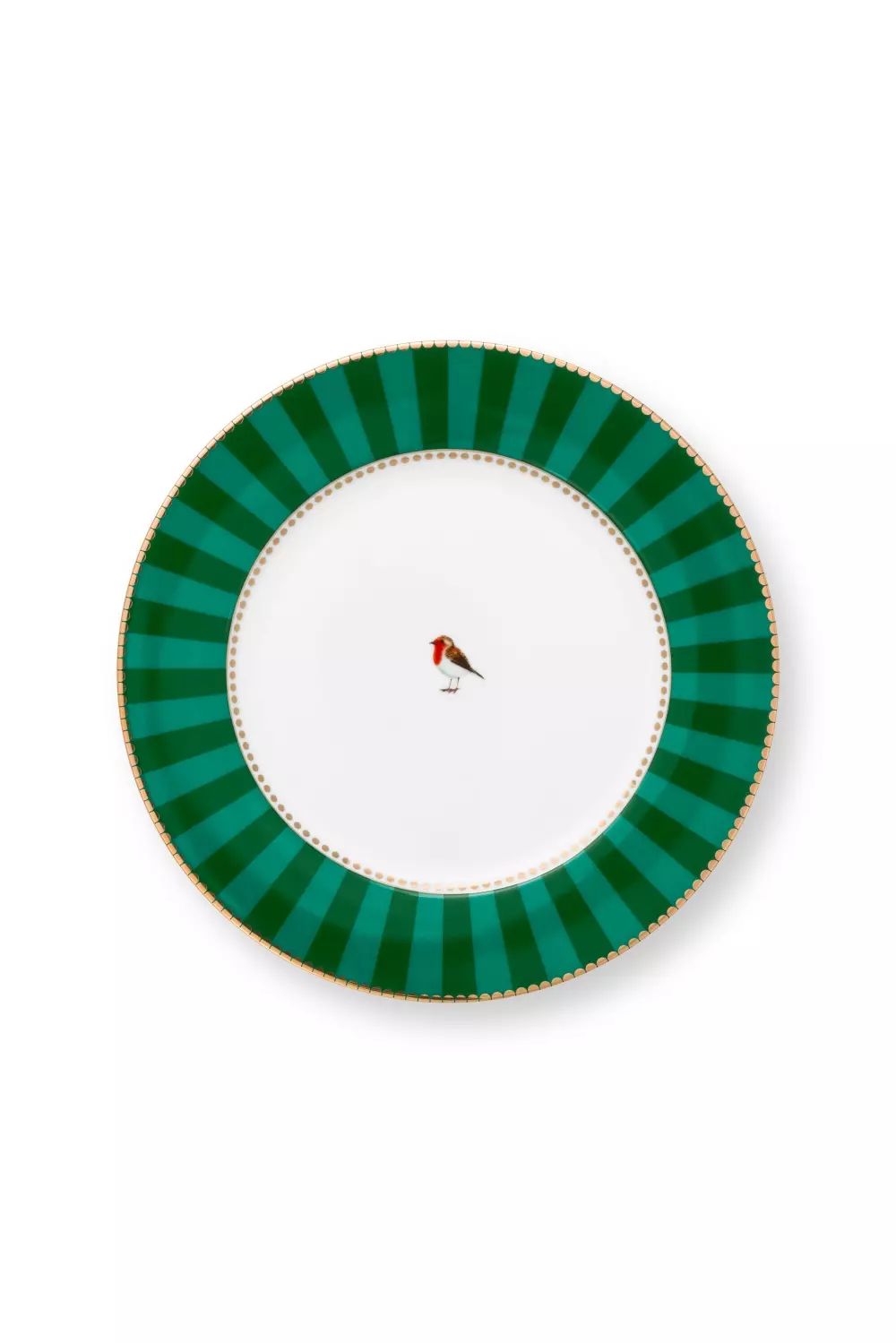 Plate Love Birds Stripes Emerald-Green 21cm