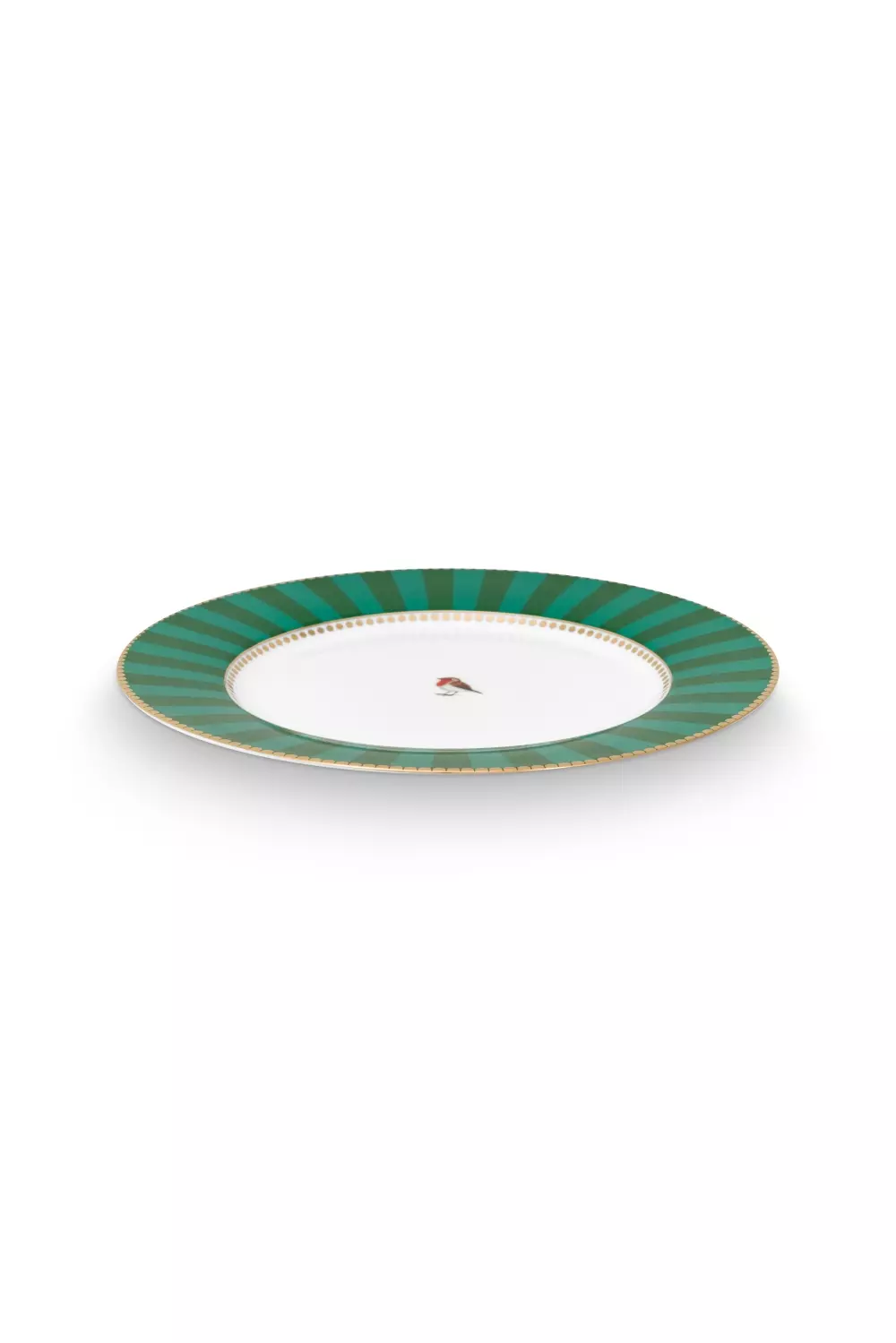 Plate Love Birds Stripes Emerald-Green 21cm