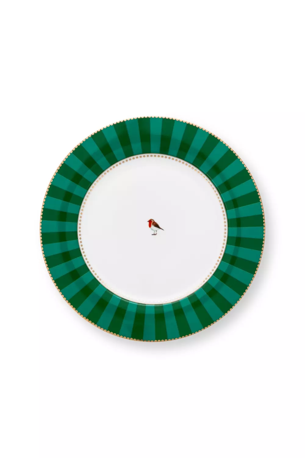 Plate Love Birds Stripes Emerald-Green 26.5cm