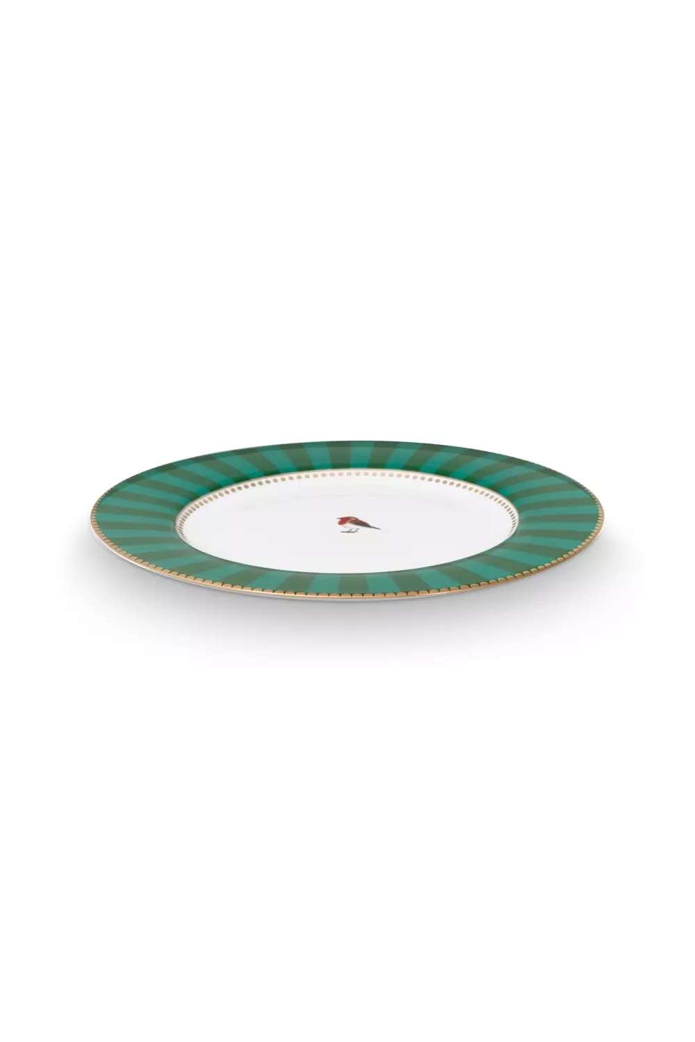 Plate Love Birds Stripes Emerald-Green 26.5cm