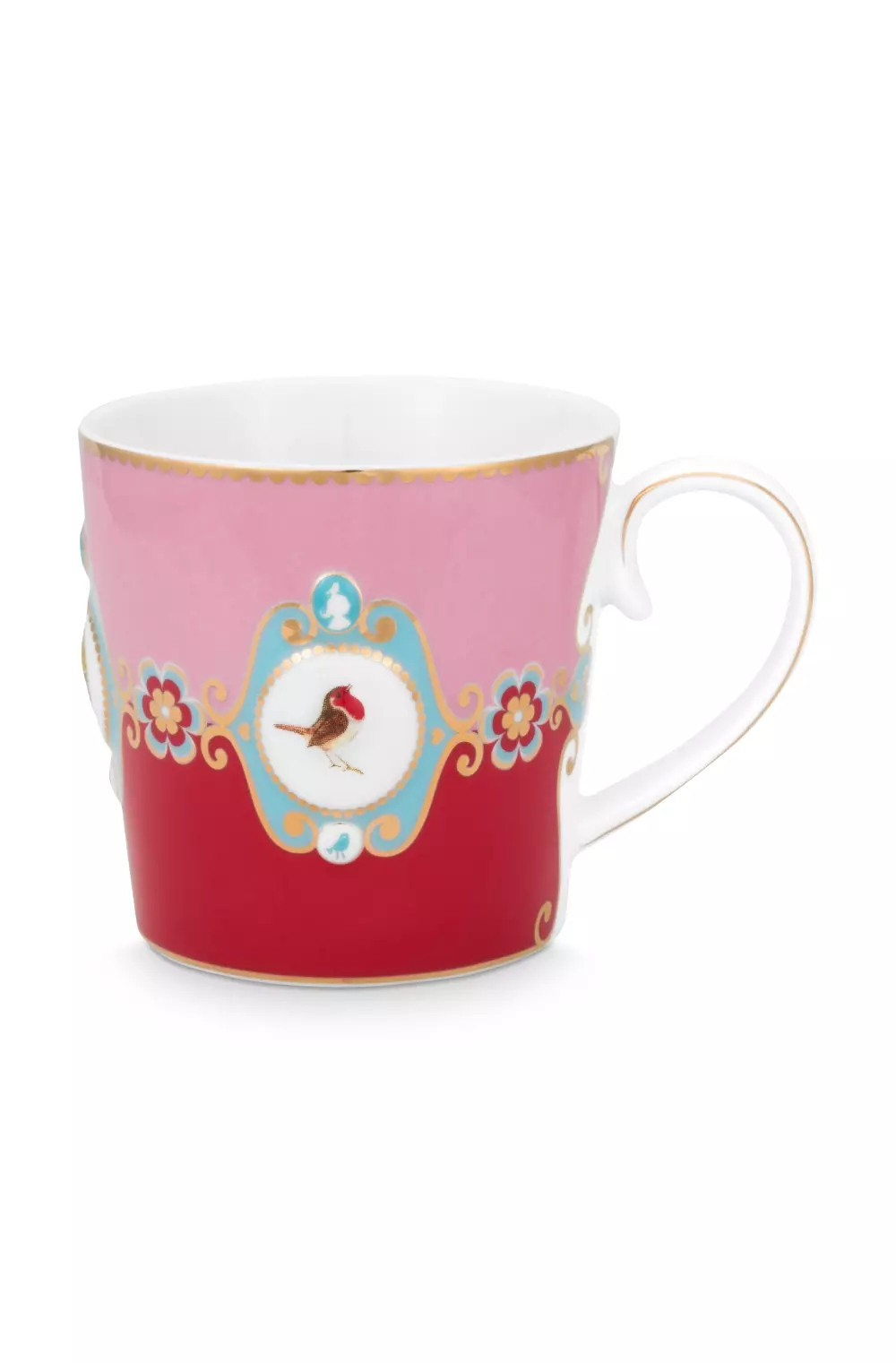 Mug Large Love Birds Medallion Red-Pink 250ml