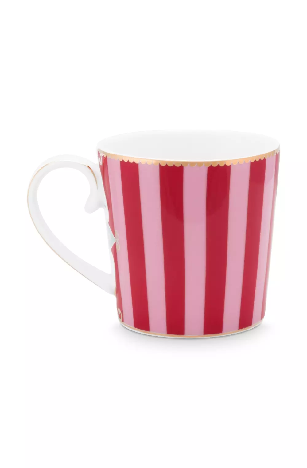 Mug Large Love Birds Medallion Stripes Red-Pink 250ml