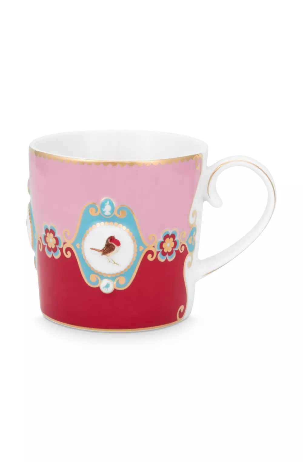 Mug Small Love Birds Medallion Red-Pink 150ml