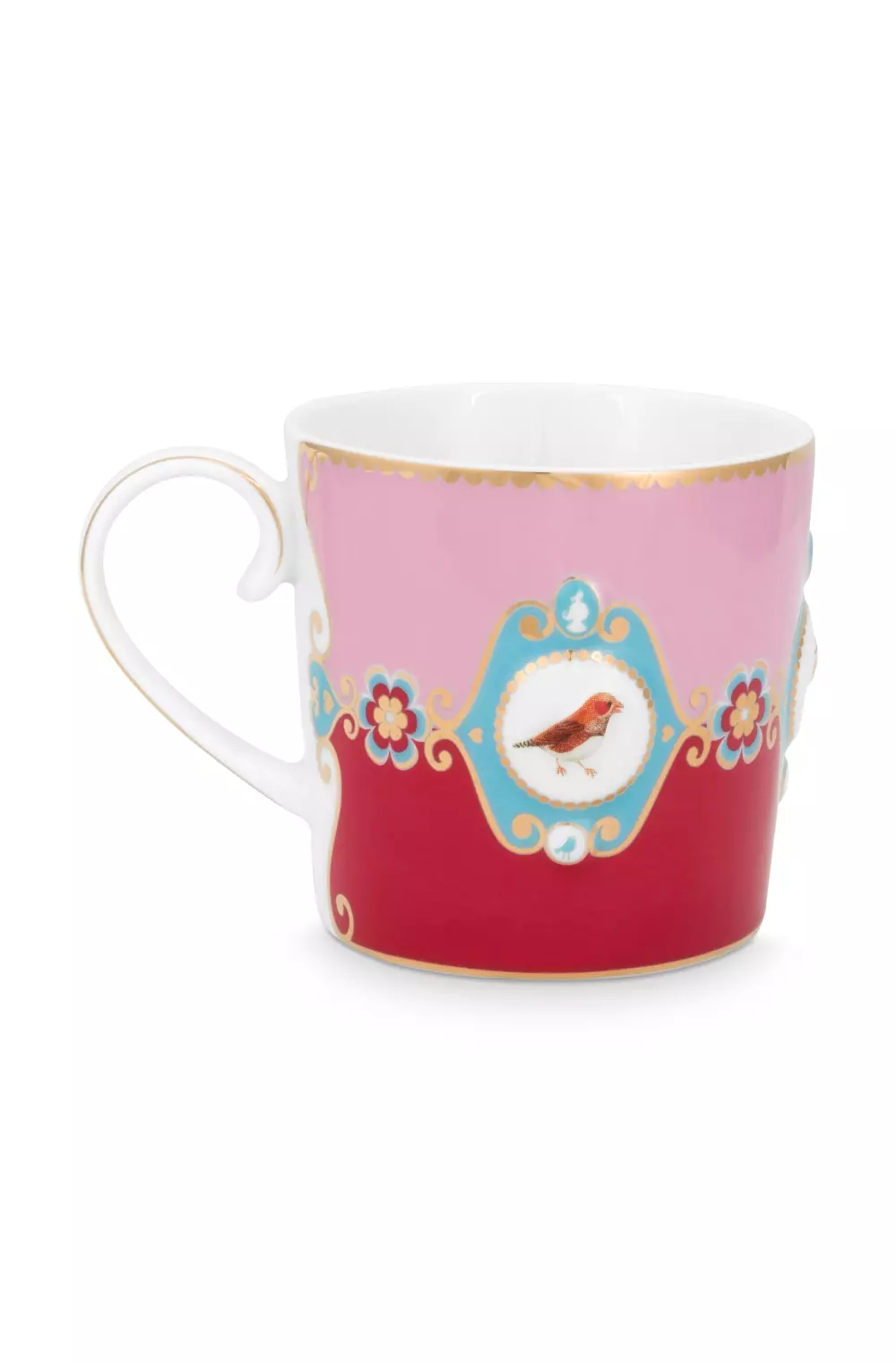 Mug Small Love Birds Medallion Red-Pink 150ml