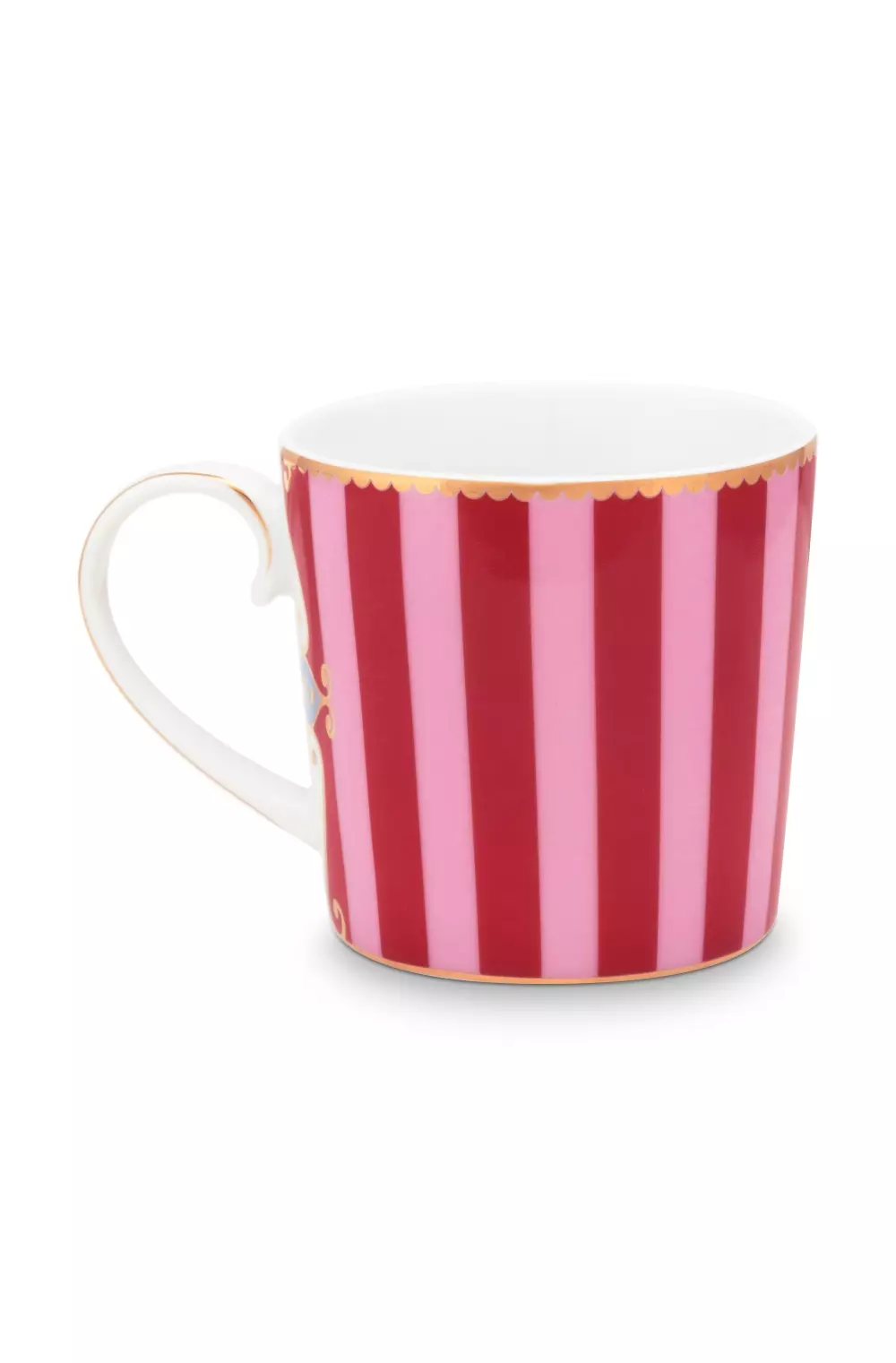 Mug Small Love Birds Medallion Stripes Red-Pink 150ml