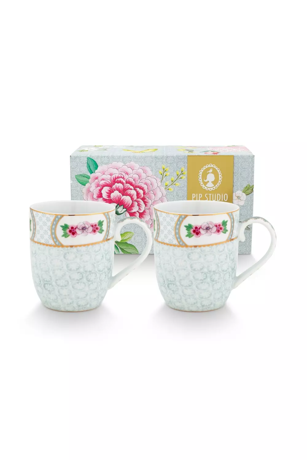 Set/2 Mugs Small Blushing Birds White 145ml