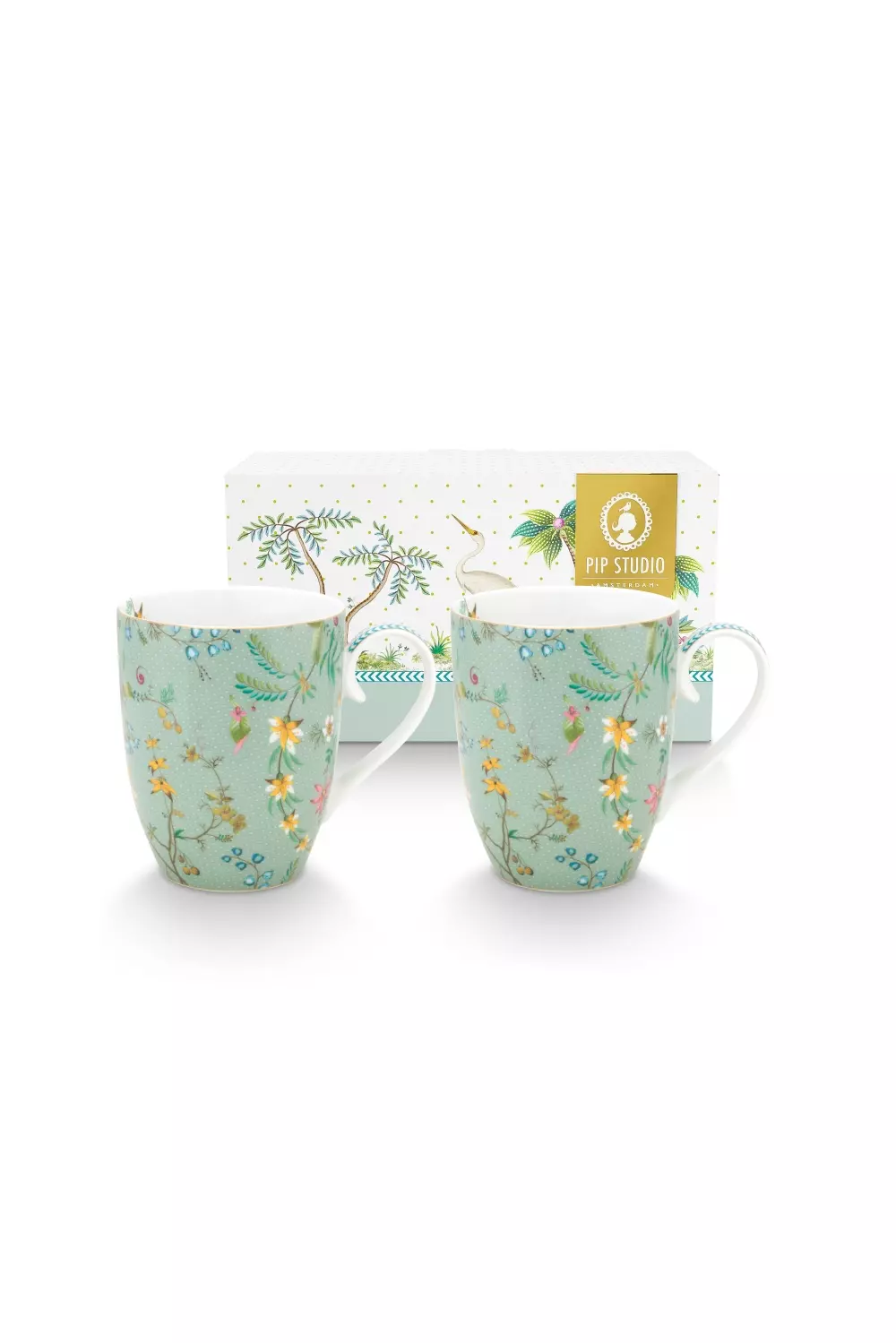 Set/2 Mugs Large Jolie Flowers Blue 350ml