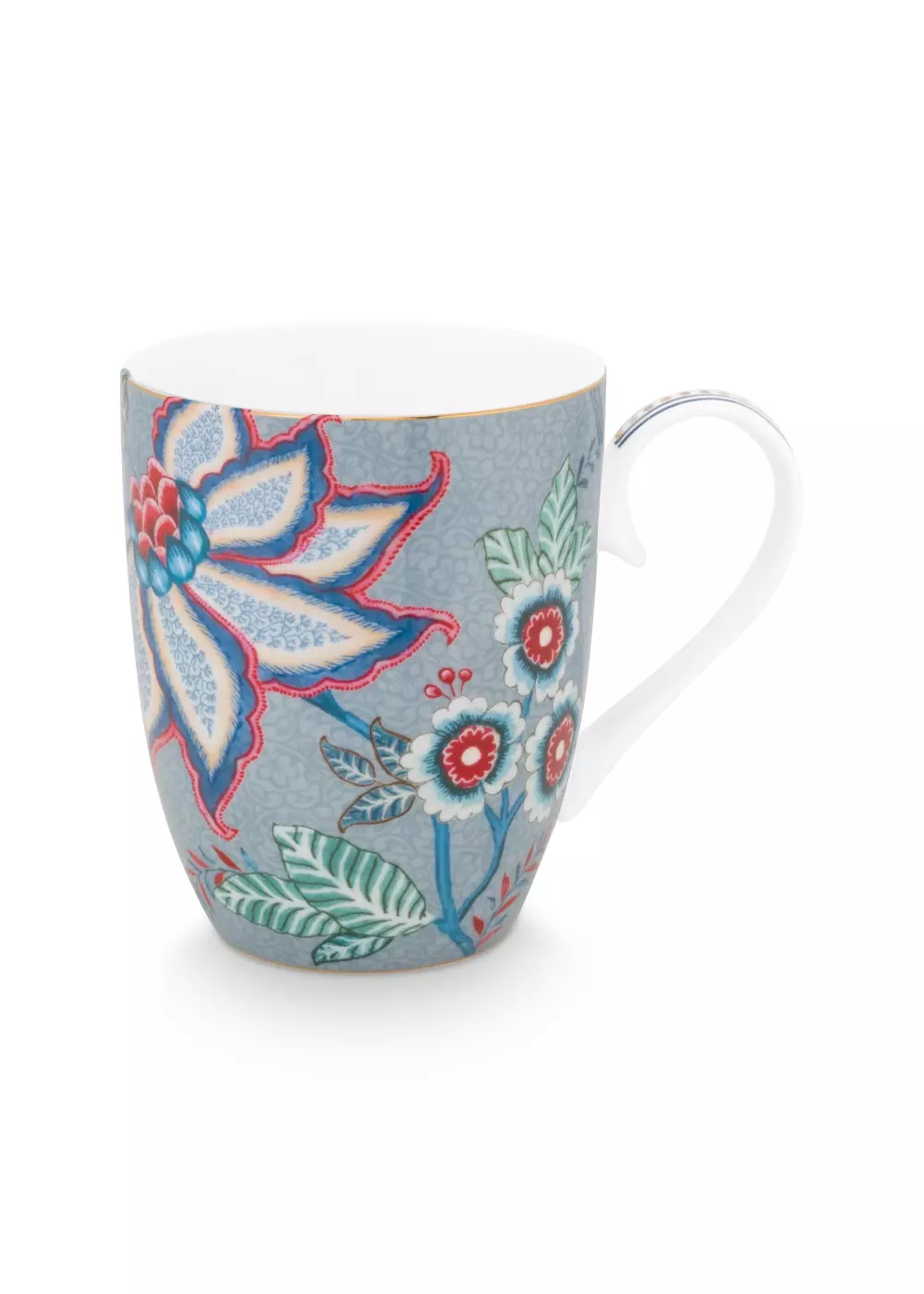 Set/2 Mugs Large Flower Festival Light Blue 350ml, 8720512745054, 51.002.313, Kjøkken, Serviser, Pip Studio, New Edition Home bv