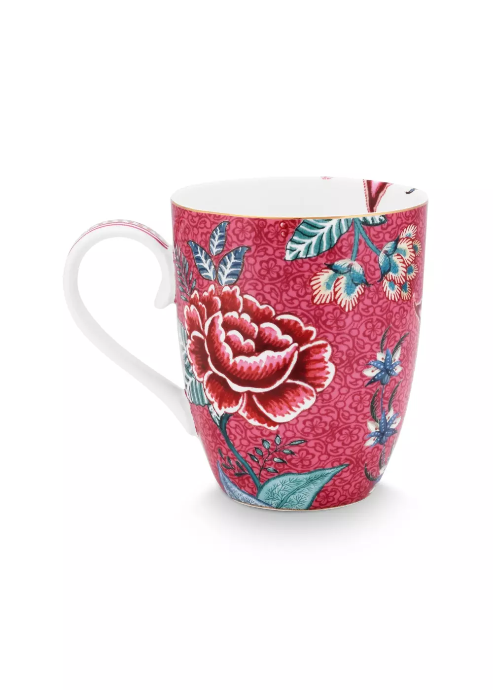 Set/2 Mugs Large Flower Festival Dark Pink 350ml, 8720604946314, 51.002.328, Kjøkken, Serviser, Pip Studio, New Edition Home bv