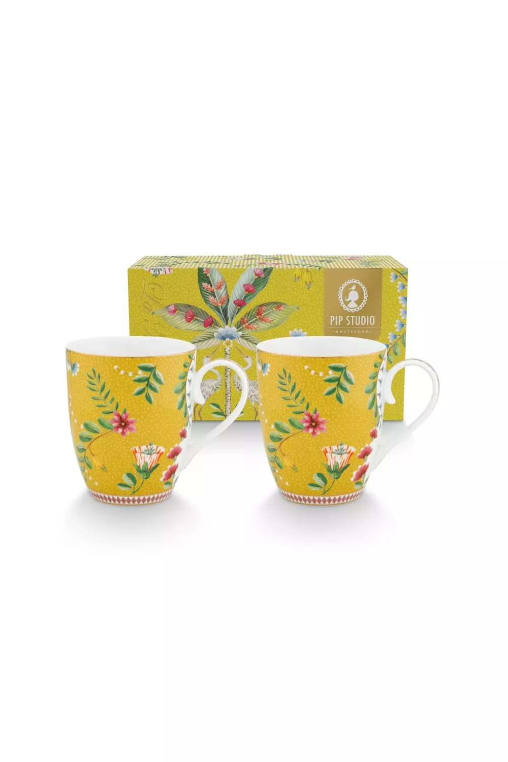 Set/2 Mugs Large La Majorelle Yellow 350ml, 8720812324669, 51.002.379, Kjøkken, Serviser, Pip Studio, New Edition Home bv