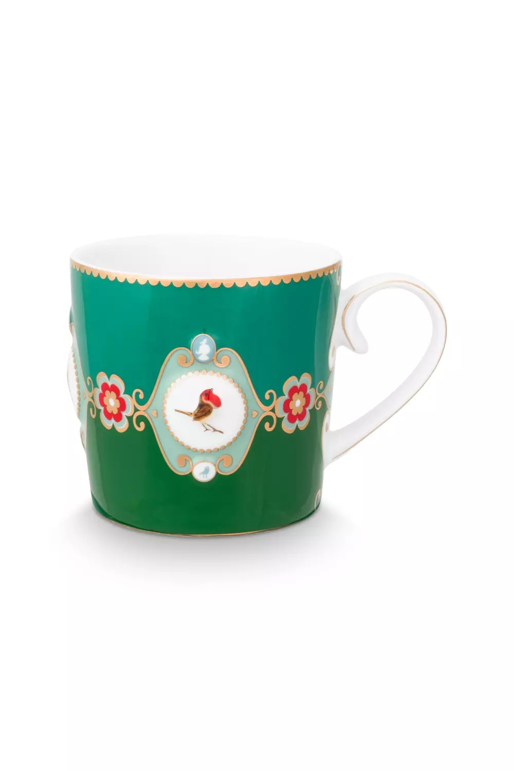 Mug Small Love Birds Medallion Emerald-Green 150ml