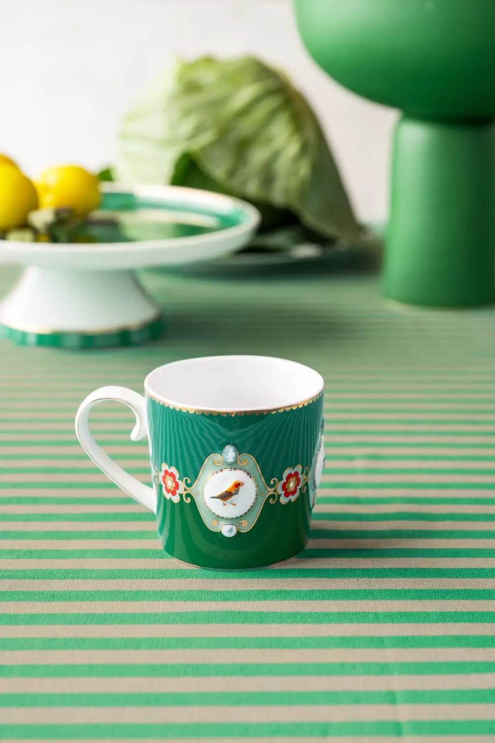 Mug Small Love Birds Medallion Emerald-Green 150ml