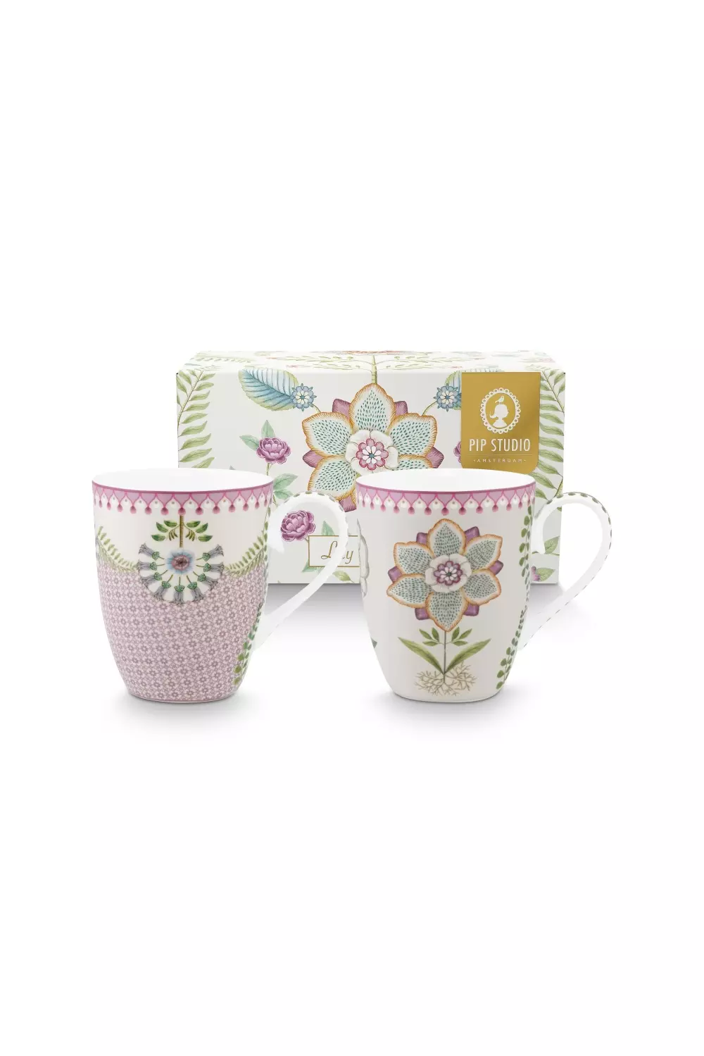 Set/2 Mugs Large Lily&Lotus 350ml, 8720874271437, 51.002.482, Kjøkken, Serviser, Pip Studio, New Edition Home bv