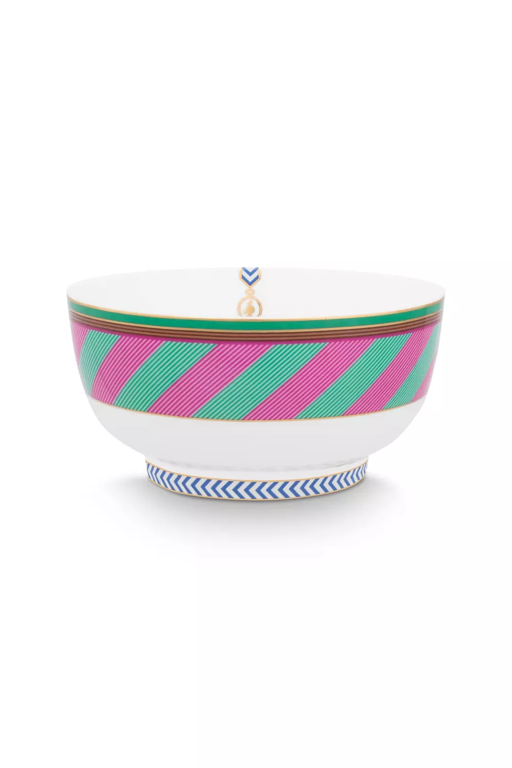 Bowl Chique Stripes Pink-Green 15.5cm