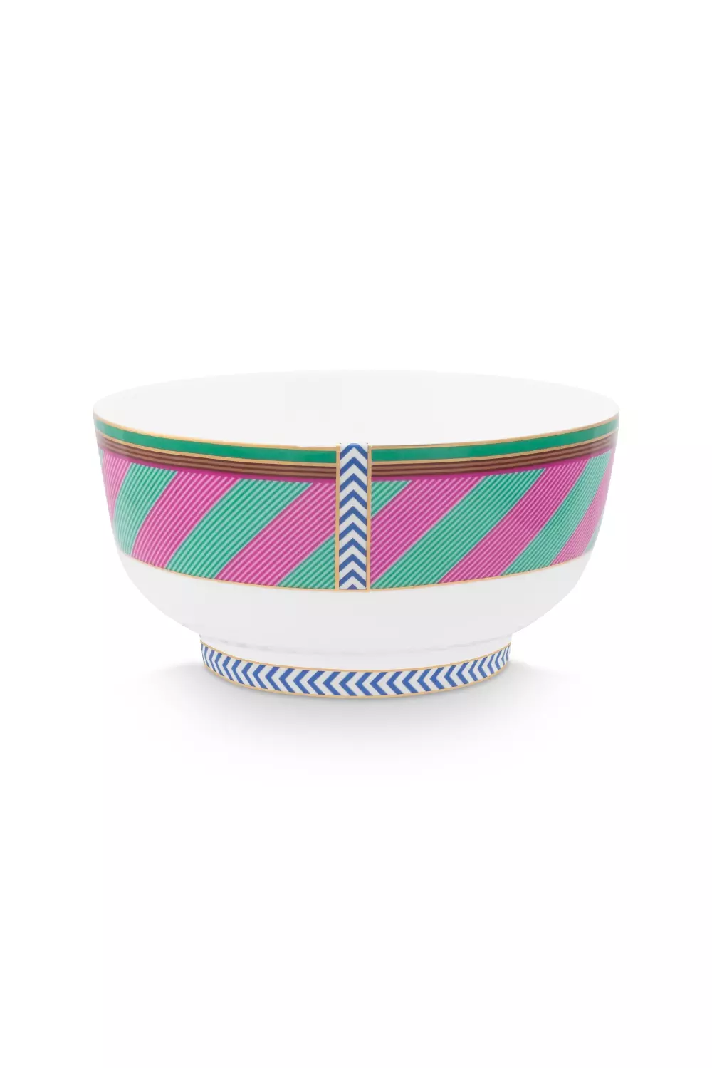 Bowl Chique Stripes Pink-Green 15.5cm