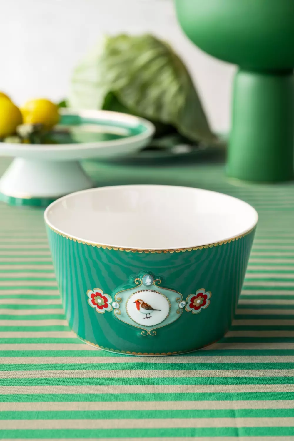 Bowl Love Birds Medallion Emerald 15cm