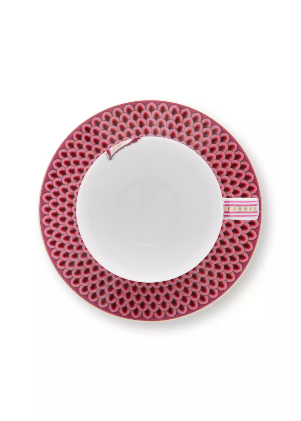 Set/2 Cups & Saucers Flower Festival Dark Pink 280ml, 8720604946277, 51.004.147, Kjøkken, Serviser, Pip Studio, New Edition Home bv