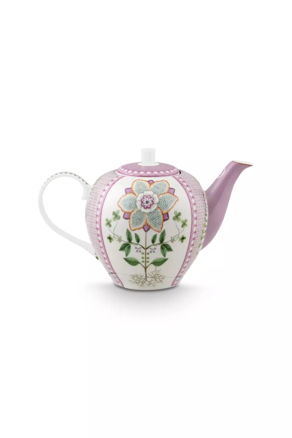 Tea Pot Lily&Lotus Tiles Lilac 1.6ltr, 8720874271642, 51.005.080, Kjøkken, Serviser, Pip Studio, New Edition Home bv