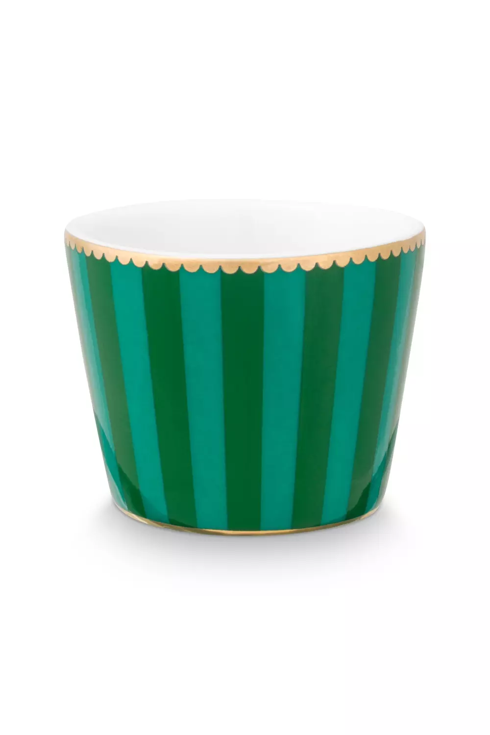 Egg Cup Love Birds Stripes Emerald-Green