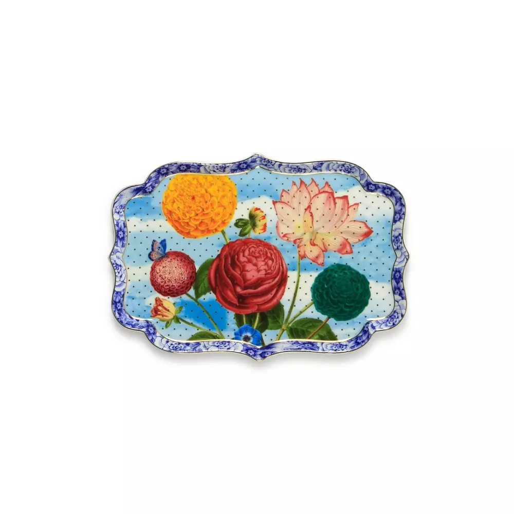 Tray Royal Flowers 26x18cm, 8712269152803, 51.018.018, Kjøkken, Serviser, Pip Studio, New Edition Home bv