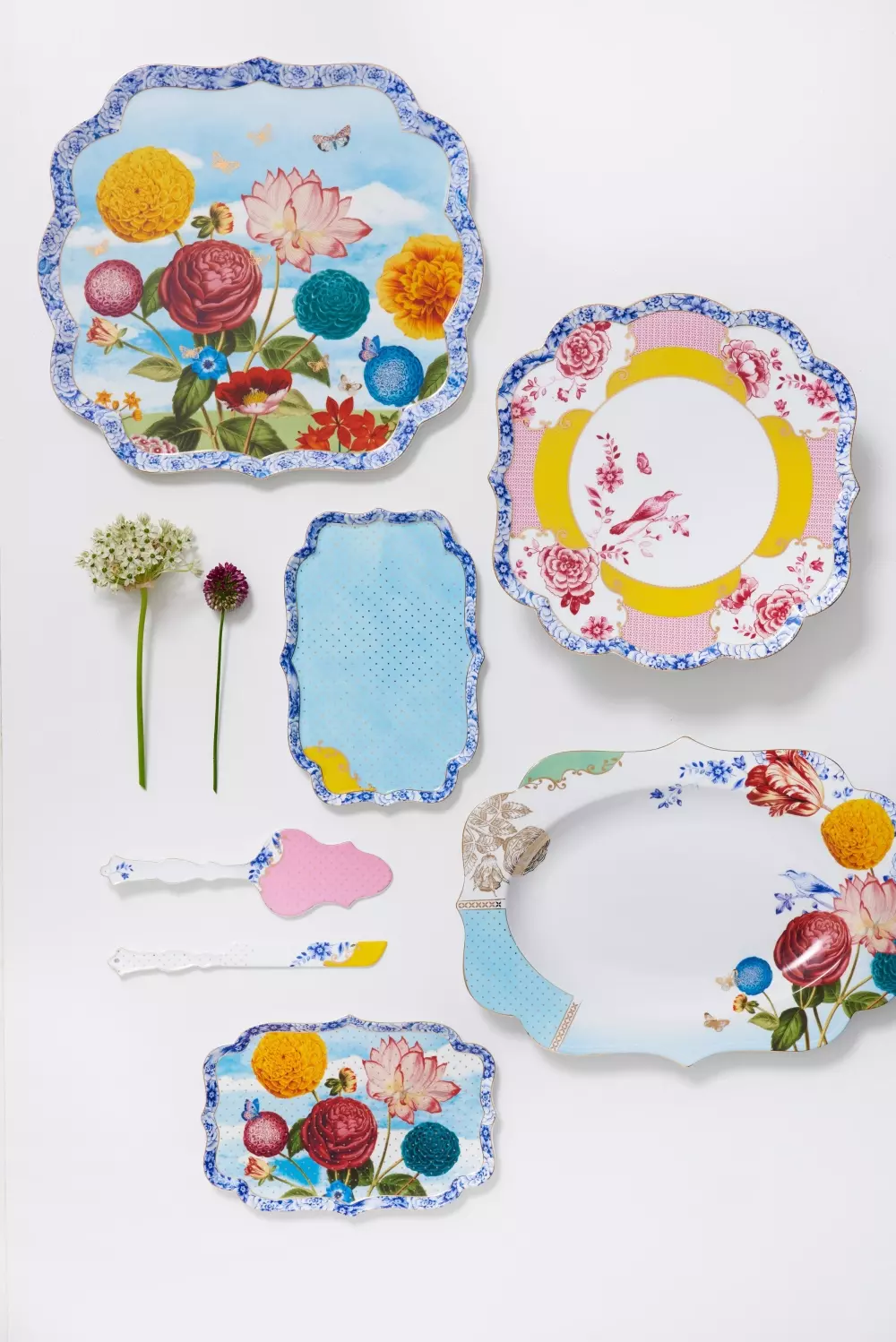 Tray Royal Flowers 26x18cm, 8712269152803, 51.018.018, Kjøkken, Serviser, Pip Studio, New Edition Home bv