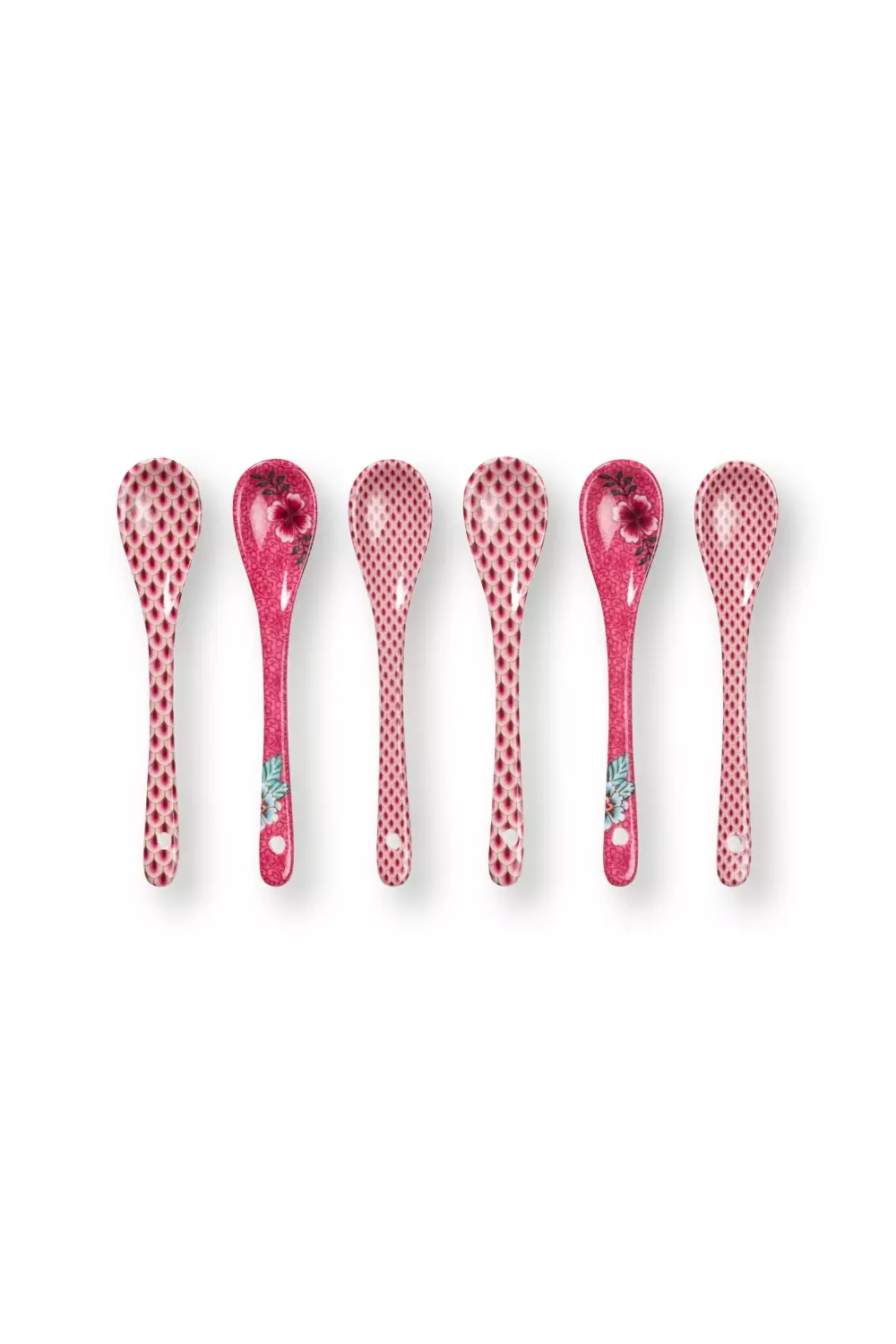 Giftset Teaspoons Oriental Flower Festival Dark Pink 13cm