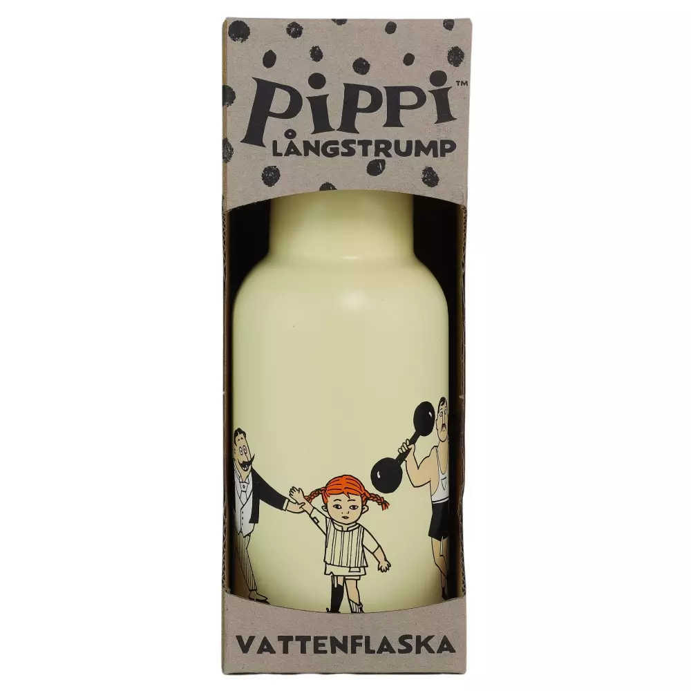 Pippi Vannflaske Gul, 7330786055509, 5550, Kjøkken, Barn, Pippi, Rätt Start, Pippi Cirkus, Vattenflaska, gul 