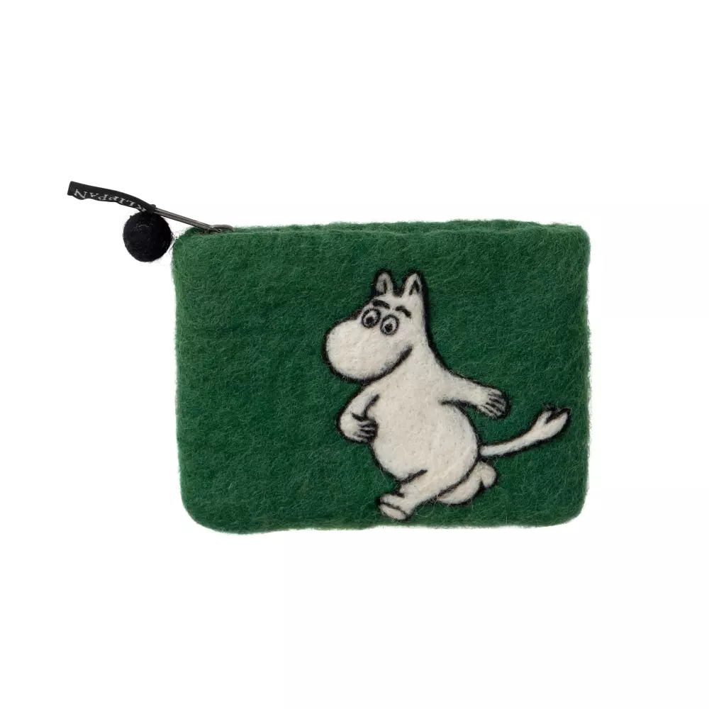 Klippan - Moomin Veske Grønn, 7340032253993, 590477, Accessories, Vesker, Klippan Yllefabrik, Filtad börs Mumin walking