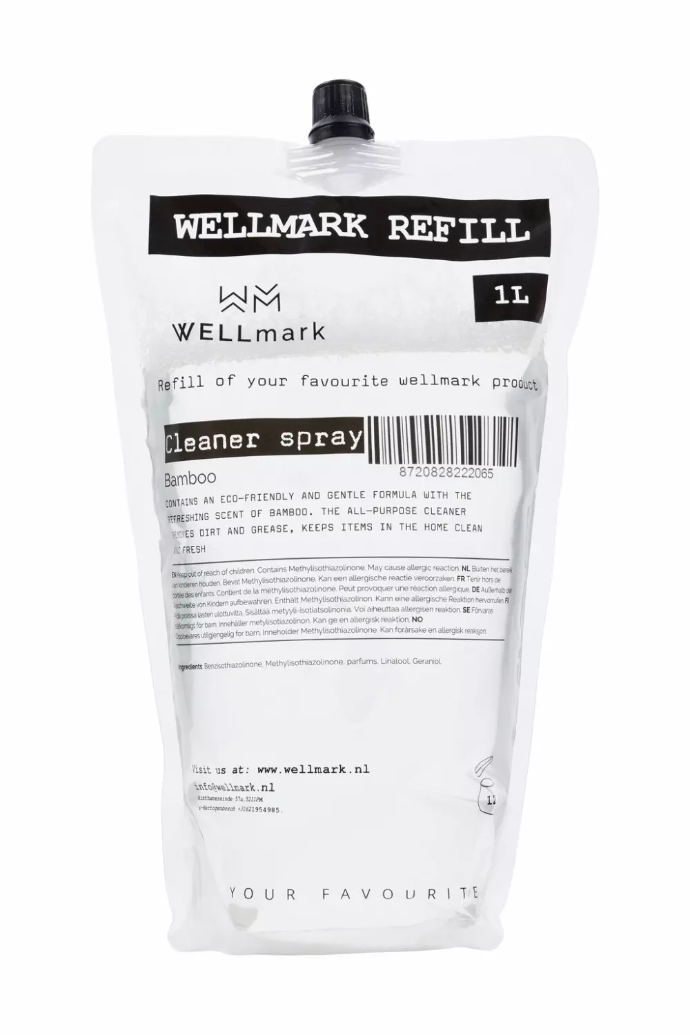 Wellmark - Bamboo - Refill Rengjøringsspray - 1 l, 8720828222065, 60203646, Kjøkken, Renhold, Wellmark, Modern House