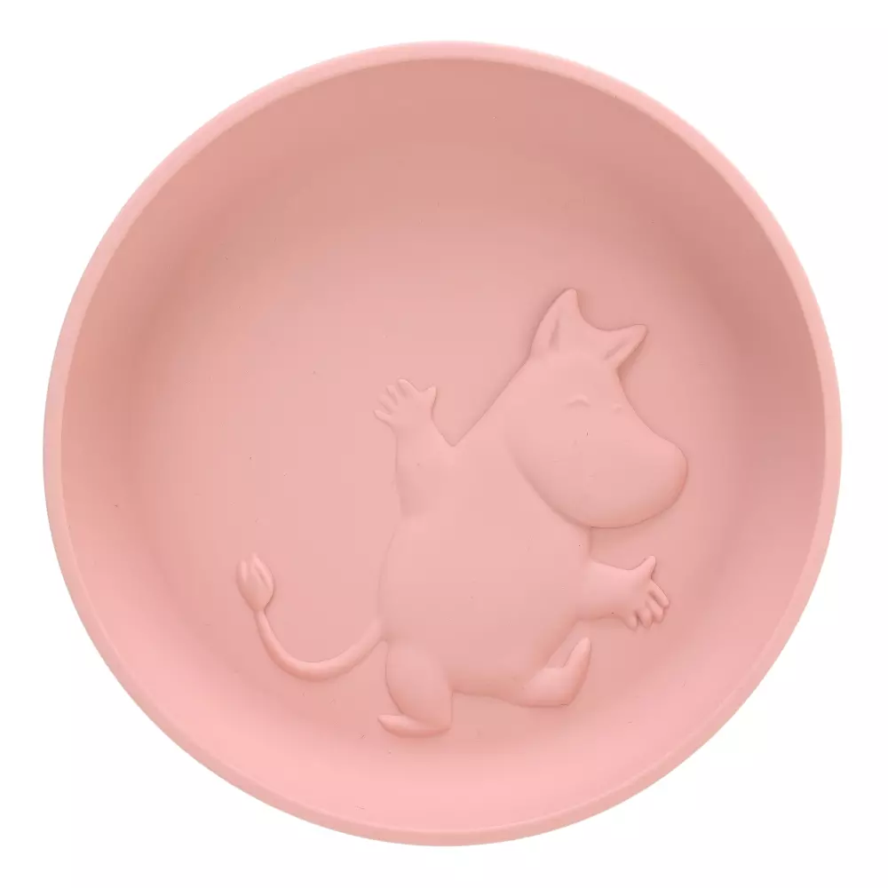 Moomin Tallerken Rosa Med Silikonring, 7330786060312, 6031, Kjøkken, Barn, Moomin, Rätt Start, Mumin Silikon, Tallrik med Sugkopp, Lovely Pink