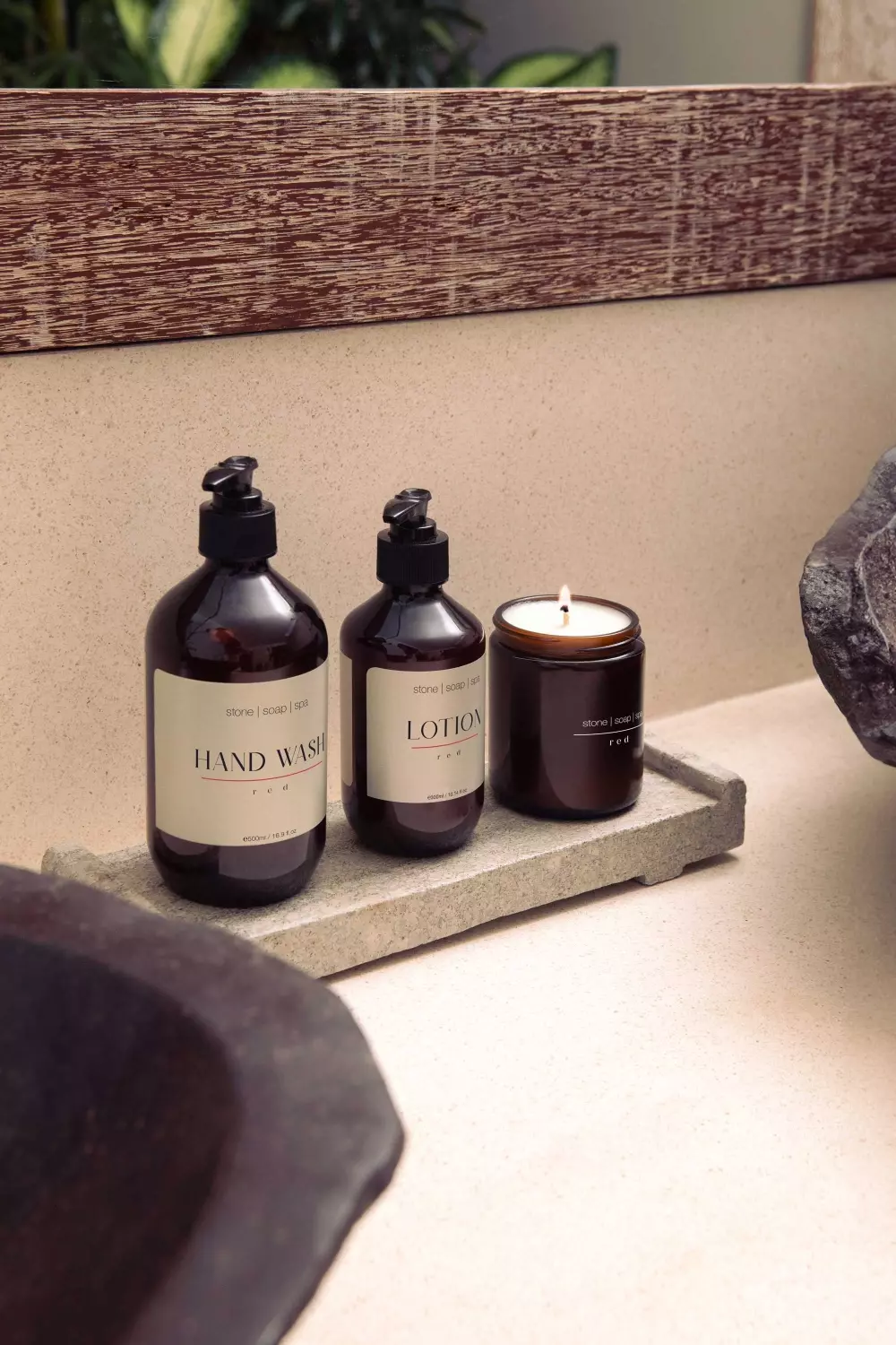 Stone Soap Spa - Duftlys Red, 7090043723045, 603, Interiør, Duft, Stone Soap Spa, Thiink AS, Duftlys - Red