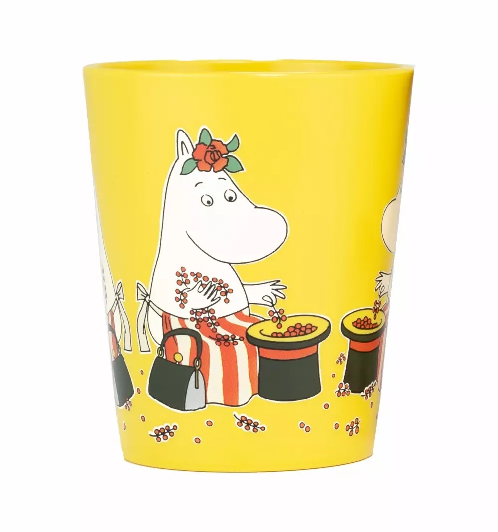 Moomi Tumblerkopp Gul, 7330786637217, 63721, Kjøkken, Barn, Moomin, Rätt Start, Mumin Festligheter, Tumblermugg, gul