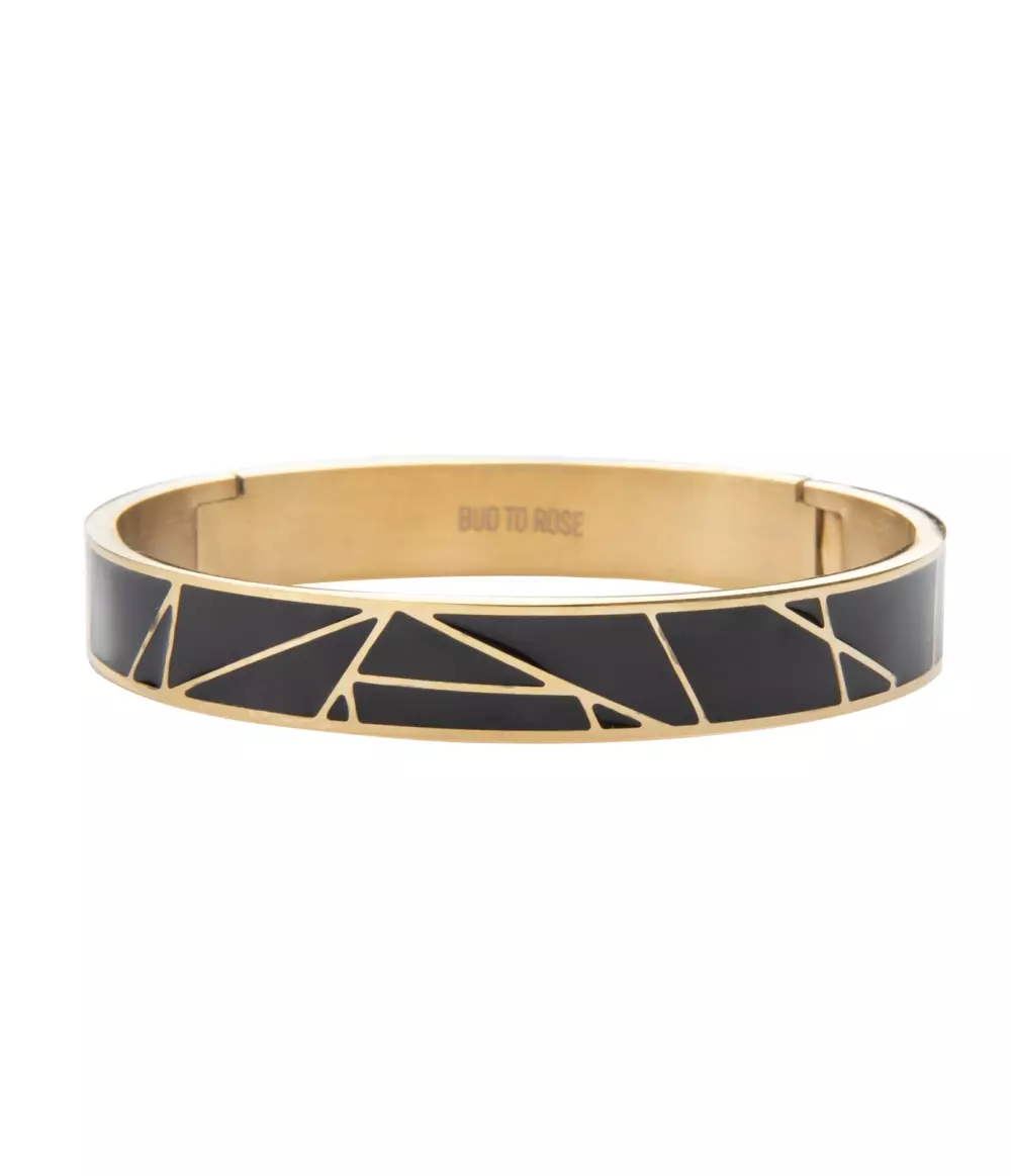 Rose Tynt Armbånd Enamel Svart/Gull, 7332866061912, 941231, Accessories, Armbånd & Fotlenker, Bud To Rose, ROSE ENAMEL BRACELET BLACK/GOLD