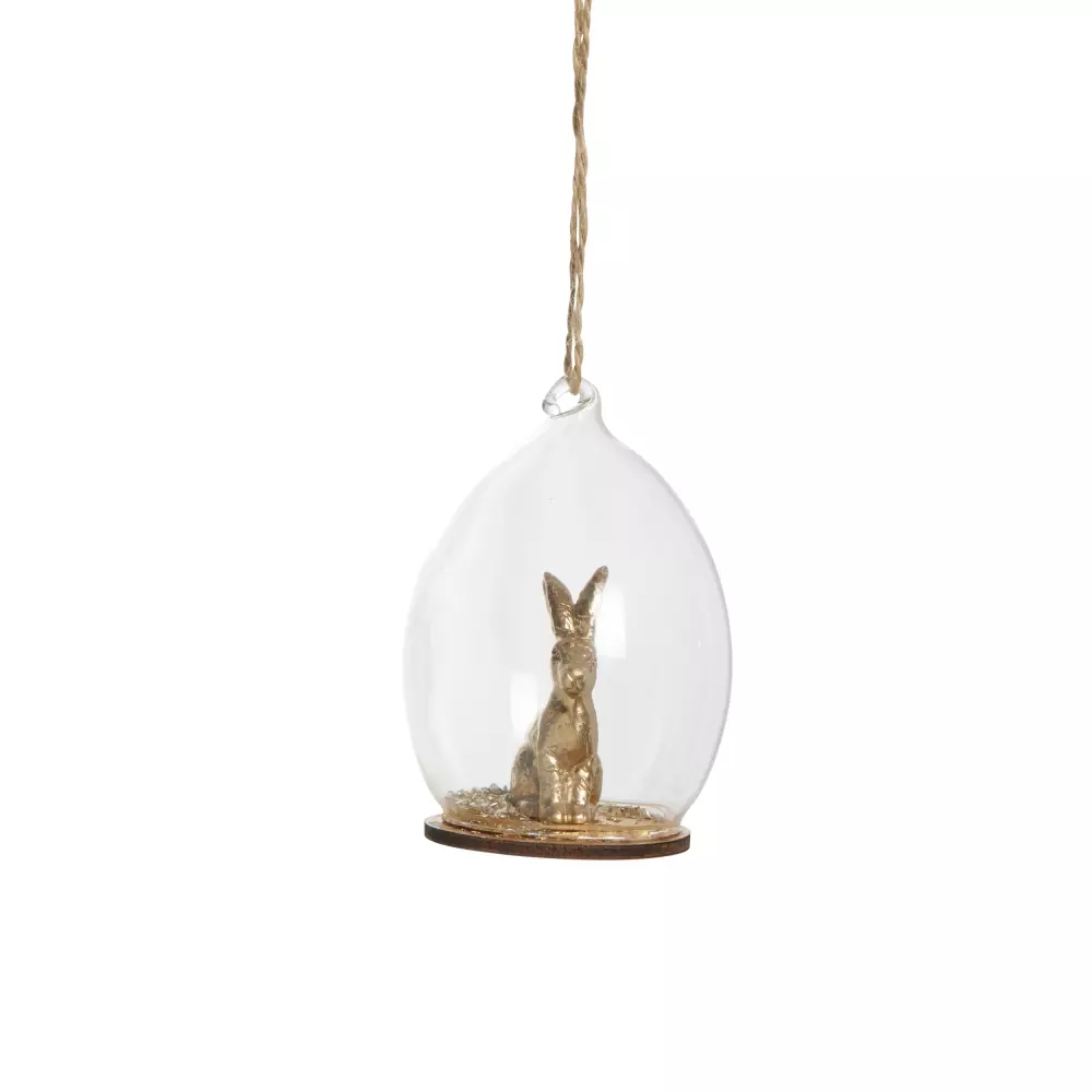 Nannia Hengende Hare Gull, 5705764767552, A00016675, Interiør, Figurer og Dekor, Lene Bjerre, Nannia Bunny Ornament H8 cm.